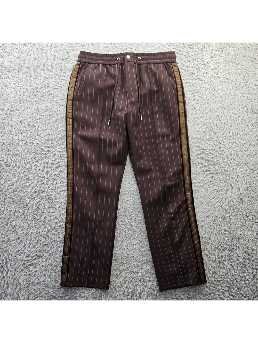Kith Double Weave Mercer PT Track Pant Tape Stripe Men Medium Burgundy 32-34x30